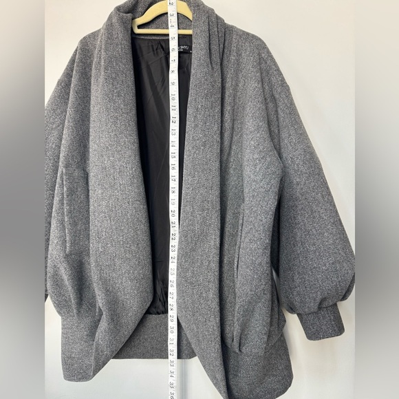 Vivian Shyu Oversized Grey Draped Bomber Kimono Coat – Size M - Picture 6 of 17